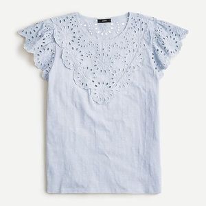 J. Crew embroidered eyelet top